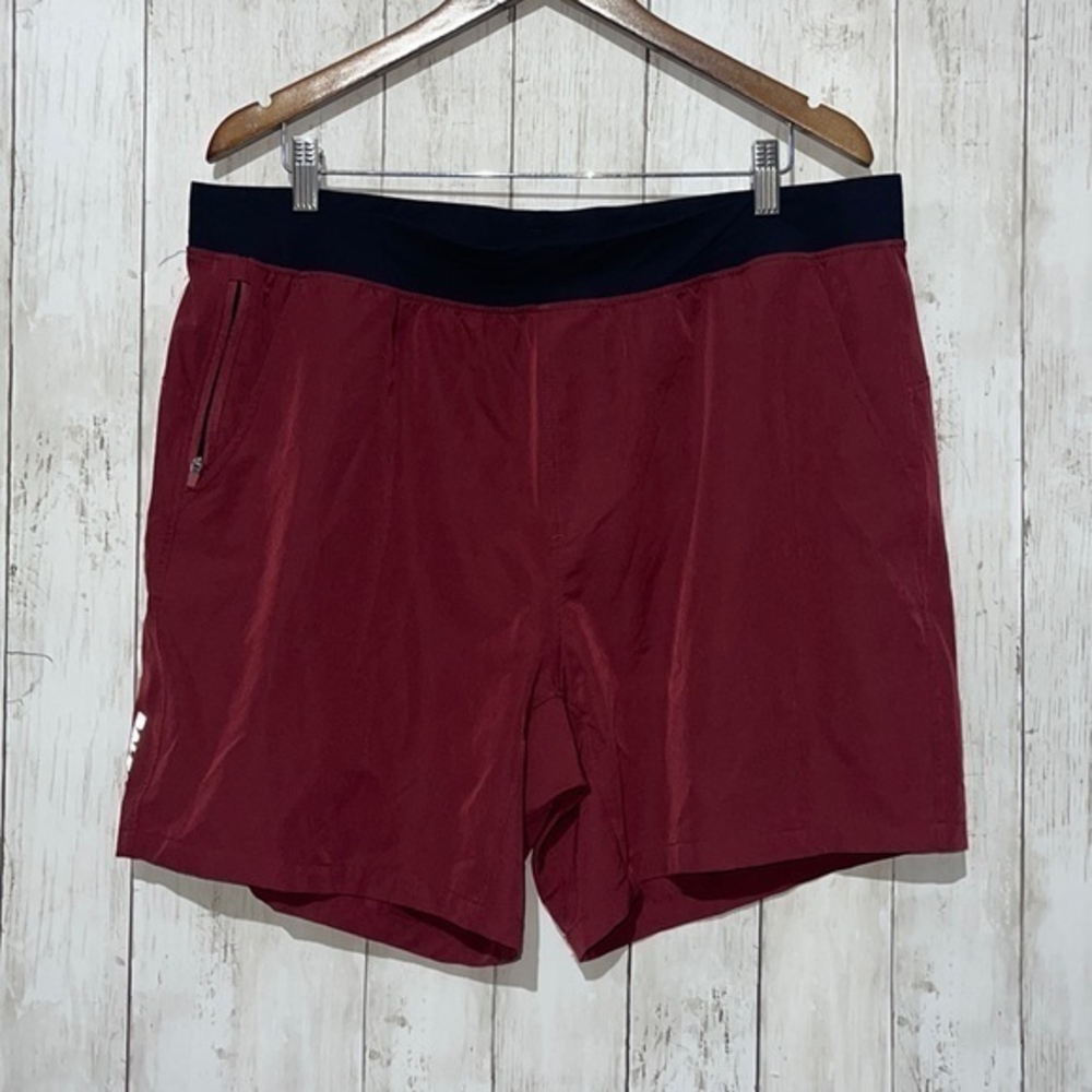 BALEAF Men Burgundy‎ Athletic Shorts Zipper Pocket Size XL